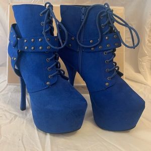 Fahrenheit Blue Platform Boots